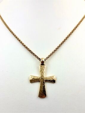 James Avery 14K HAMMARED CROSS Necklace